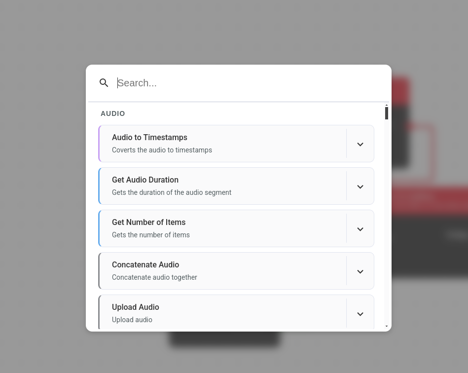 nura flow search dialog